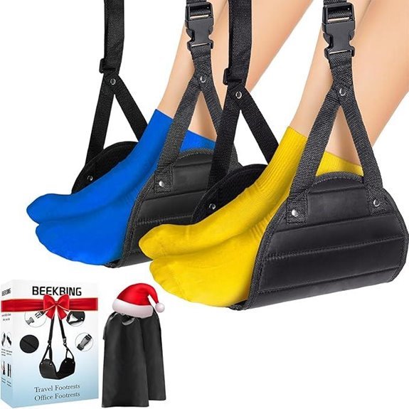 2-Pack Airplane Foot Hammock with Adjustable Length