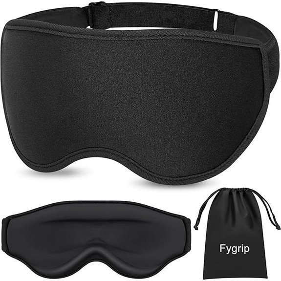 3D Sleep Eye Mask Pressure-Free Adjustable Black