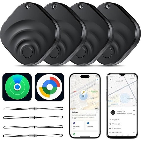 4-Pack Dual OS Bluetooth Trackers with Find My