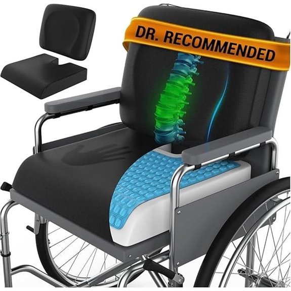 Wheelchair Gel Cushion Set with Lumbar Pillow
