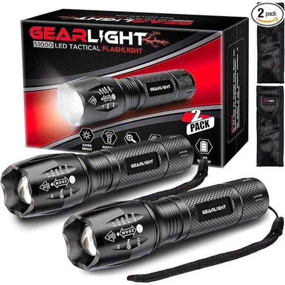 GearLight Mini LED Flashlights 5 Modes Zoomable Beam