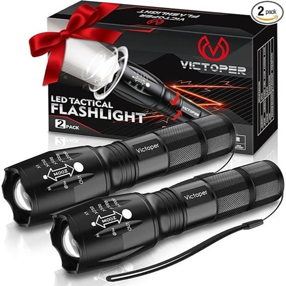 Victoper LED Flashlight 2-Pack with 5 Modes