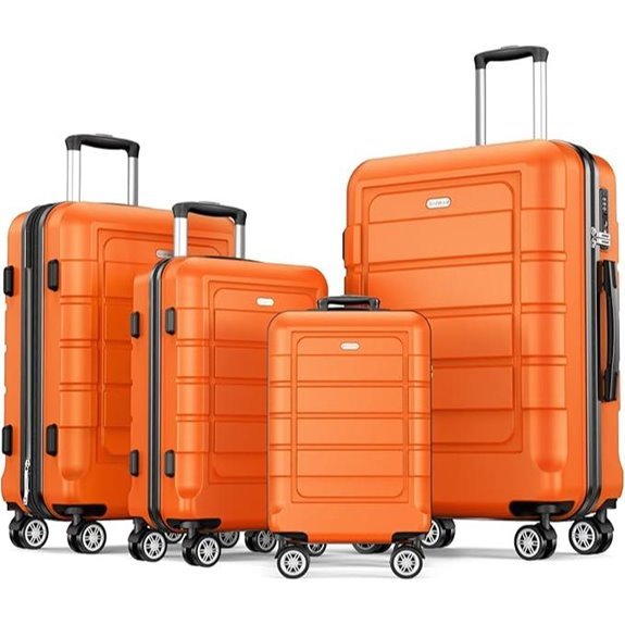 SHOWKOO 4-Piece Expandable Luggage Set Orange
