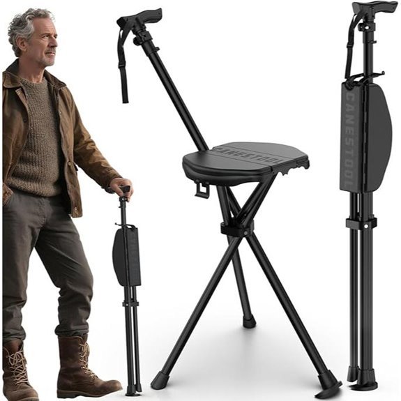 Portable Folding Cane with Seat 330 lb Capacity