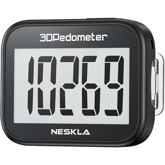 3D Pedometer with Large Display and Clip