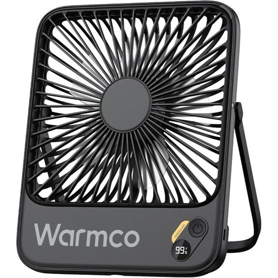 Warmco 7-Inch Portable Fan with 10000mAh Battery