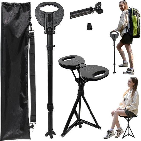 Adjustable Folding Cane Seat for Travel and Hiking