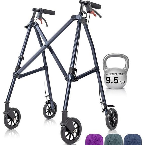 Vive Mobility Lightweight Folding Walker with Wheels