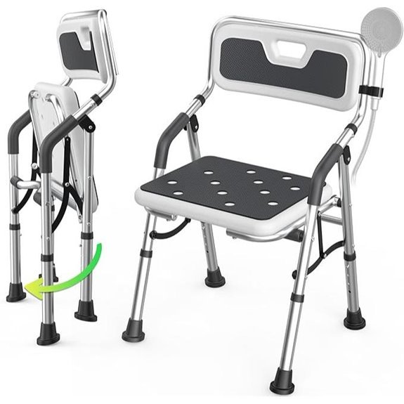 Foldable Shower Chair with Arms and Back
