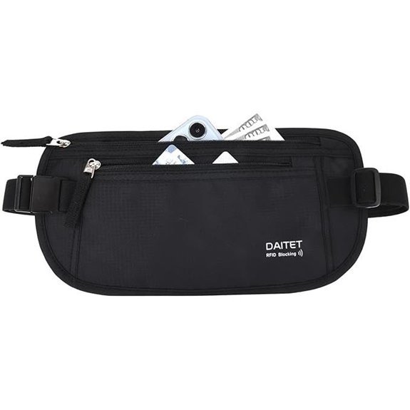 DAITET RFID-Blocking Passport Money Belt (Black)