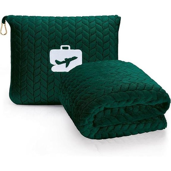 EverSnug 2-in-1 Travel Blanket Pillow Forest Green
