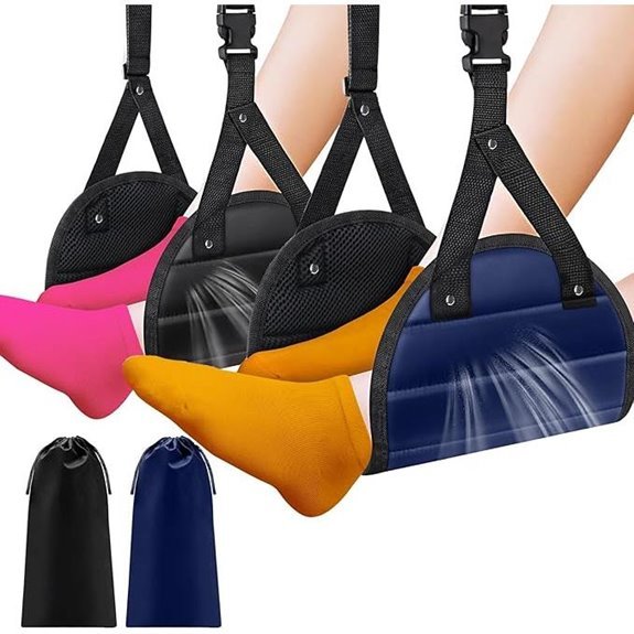 Airplane Foot Hammock 2-Pack Adjustable Travel Sling
