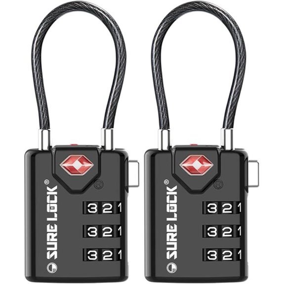 Sure Lock TSA Luggage Locks with Indicator (2-pack)
