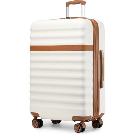 Kono Expandable 28-Inch Hardside Luggage with TSA Lock