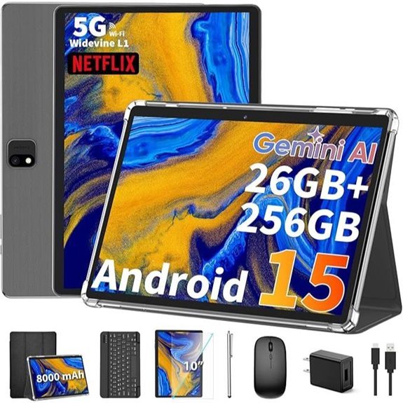 Android 15 10-inch 2-in-1 Tablet with Keyboard